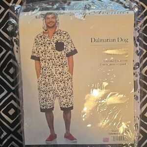 Leg Avenue Dalmatian Print Hooded Jumpsuit